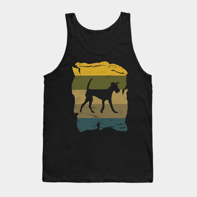 Irish Terrier Distressed Vintage Retro Silhouette Tank Top by DoggyStyles